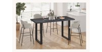 Table à manger haute EDWAR longueur 180cm en décor brun foncé, idéal pour une salle à manger conviviale
