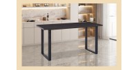 Table à manger haute EDWAR longueur 180cm en décor brun foncé, idéal pour une salle à manger conviviale