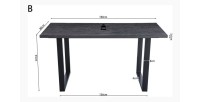 Table à manger haute EDWAR longueur 180cm en décor brun foncé, idéal pour une salle à manger conviviale