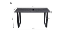 Table à manger haute EDWAR longueur 180cm en décor brun foncé, idéal pour une salle à manger conviviale