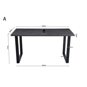 Table à manger haute EDWAR longueur 180cm en décor brun foncé, idéal pour une salle à manger conviviale