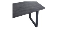 Table à manger haute EDWAR longueur 180cm en décor brun foncé, idéal pour une salle à manger conviviale