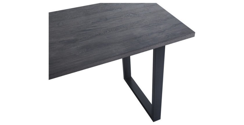 Table à manger haute EDWAR longueur 180cm en décor brun foncé, idéal pour une salle à manger conviviale