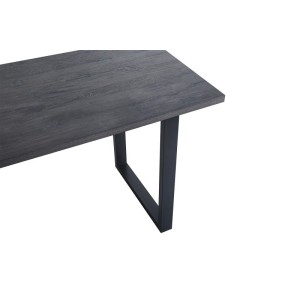 Table à manger haute EDWAR longueur 180cm en décor brun foncé, idéal pour une salle à manger conviviale