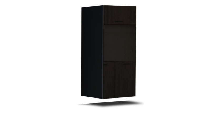 Ensemble de meubles de salon noir, suspendus collection CEPTO XXVII. 240cm, 8 meubles, leds, modulables.