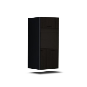 Ensemble de meubles de salon noir, suspendus collection CEPTO XXVII. 240cm, 8 meubles, leds, modulables.