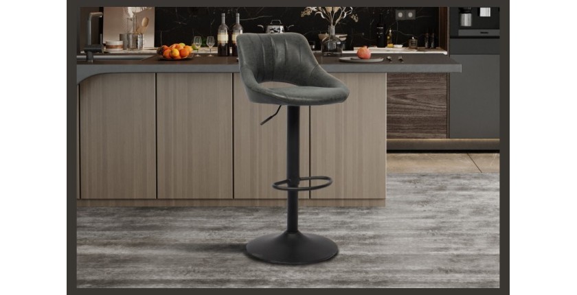 Tabouret de bar style vintage coloris noir. Collection BELLA