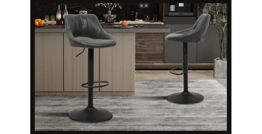 Tabouret de bar style vintage coloris noir. Collection BELLA