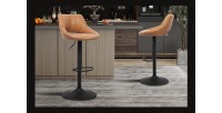 Tabouret de bar style vintage coloris noir. Collection BELLA