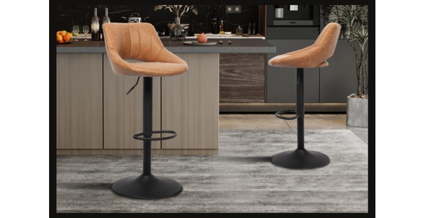 Tabouret de bar style vintage coloris noir. Collection BELLA