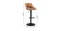 Tabouret de bar style vintage coloris noir. Collection BELLA