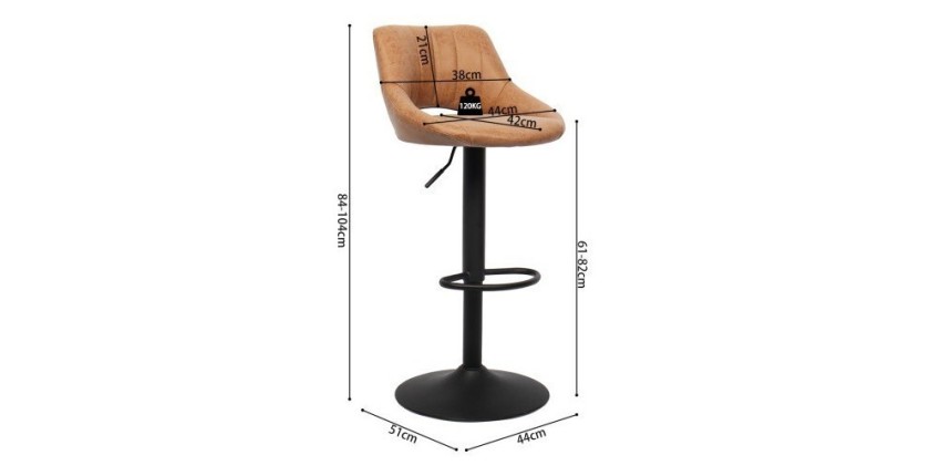 Tabouret de bar style vintage coloris noir. Collection BELLA