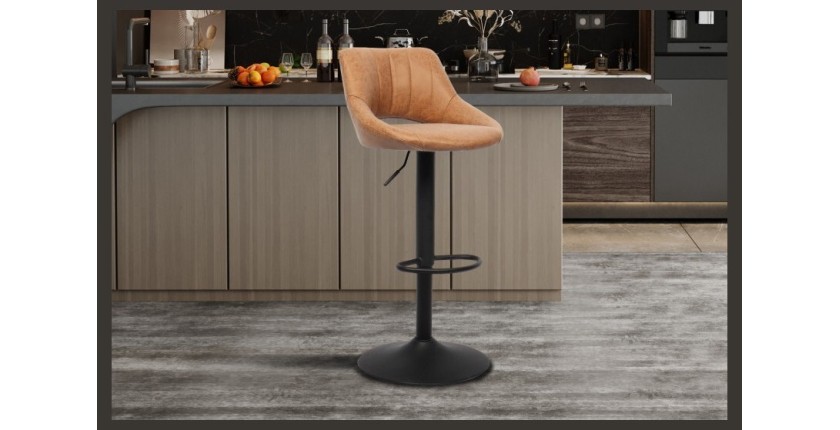Tabouret de bar style vintage coloris noir. Collection BELLA