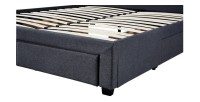 Lit avec 4 tiroirs design coloris gris pour adulte collection INIT, 160x200cm, sommier inclus