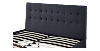 Lit avec 4 tiroirs design coloris gris pour adulte collection INIT, 160x200cm, sommier inclus