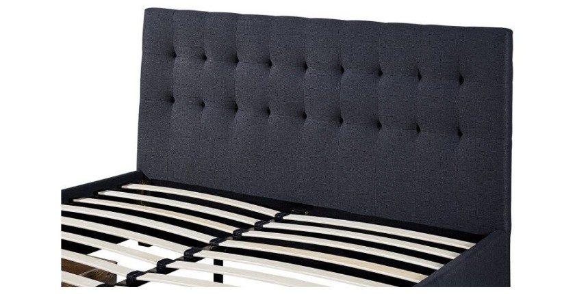 Lit avec 4 tiroirs design coloris gris pour adulte collection INIT, 160x200cm, sommier inclus