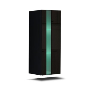 Ensemble de meubles de salon noir, suspendus collection CEPTO XXVIII. 249cm, 8 meubles, leds, modulables.