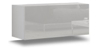 Ensemble de meubles de salon blanc, suspendus collection CEPTO XXIX. 249cm, 8 meubles, leds, modulables.