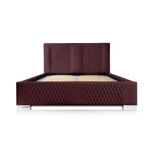 Lit coffre 140x200 coloris bordeaux - Collection RITCHY