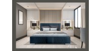 Lit coffre 180x200 coloris bleu pétrole - Collection RITCHY