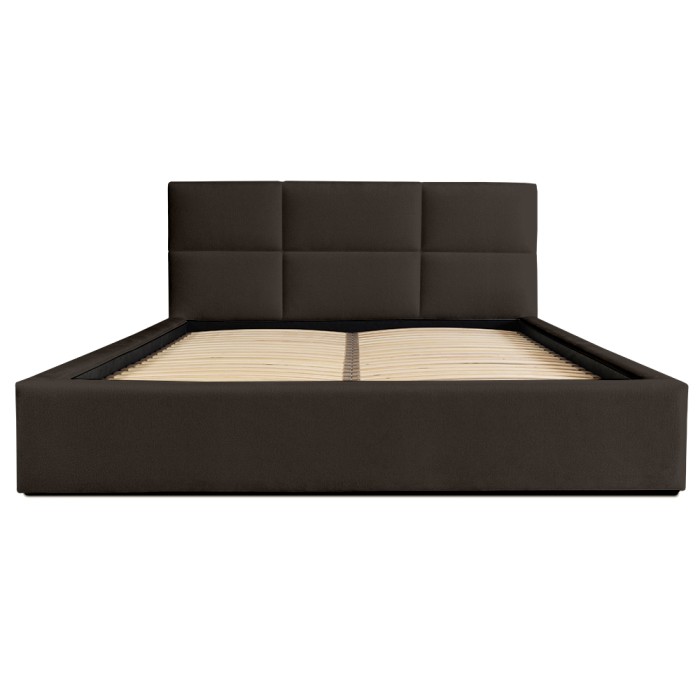 Lit coffre 140x200 coloris marron - Collection MANHATTAN