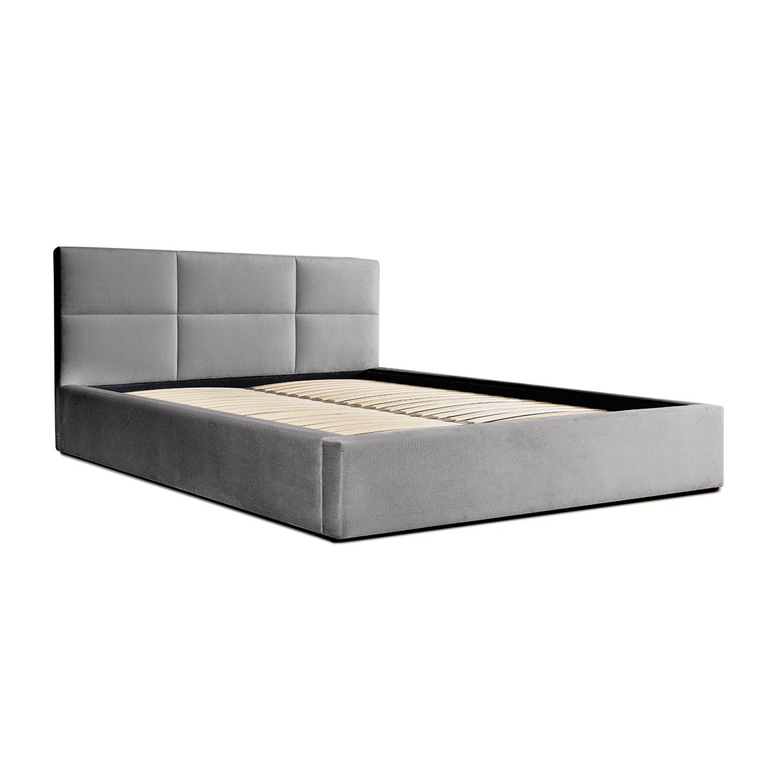 Lit coffre 180x200 coloris gris - Collection MANHATTAN