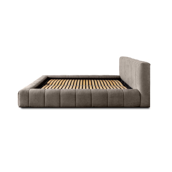 Lit coffre 140x200 coloris taupe - Collection COCOON