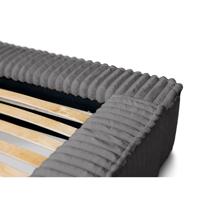 Lit coffre 160x200 coloris gris - Collection COCOON