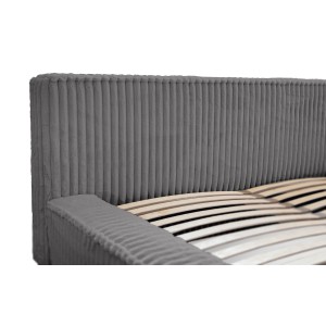 Lit coffre 180x200 coloris gris - Collection COCOON