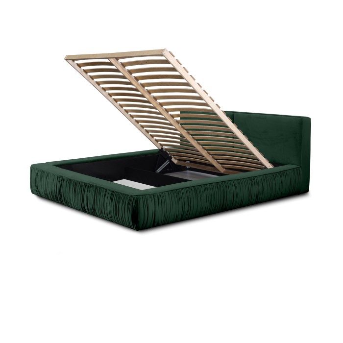 Lit coffre 180x200 coloris vert - Collection MINAO