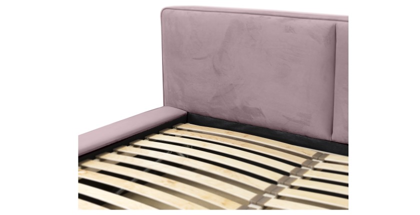 Lit coffre 140x200 coloris rose - Collection MINAO