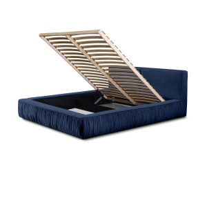 Lit coffre 160x200 coloris bleu - Collection MINAO