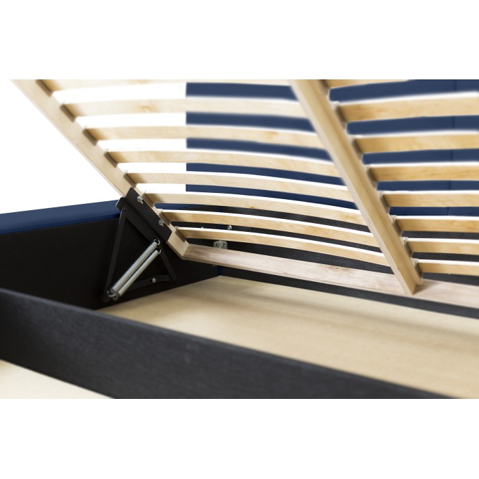 Lit coffre 160x200 coloris bleu - Collection MINAO