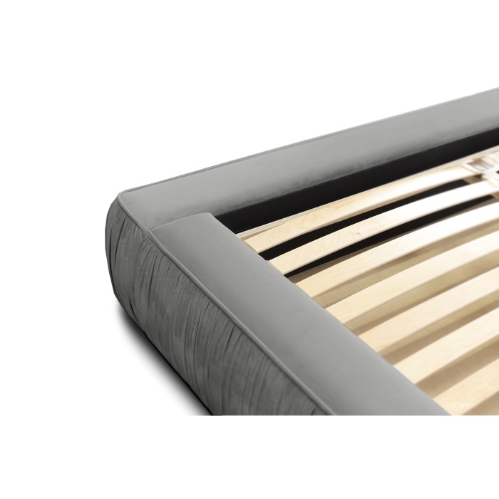Lit coffre 140x200 coloris gris - Collection MINAO