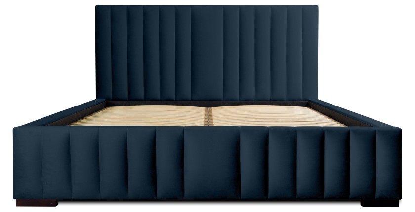 Lit coffre 140x200 coloris bleu pétrole - Collection LAS