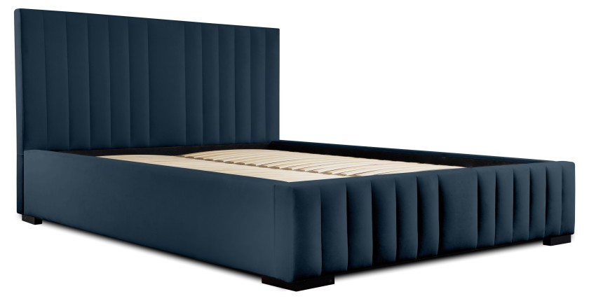 Lit coffre 140x200 coloris bleu pétrole - Collection LAS