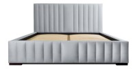 Lit coffre 140x200 coloris gris argent - Collection LAS
