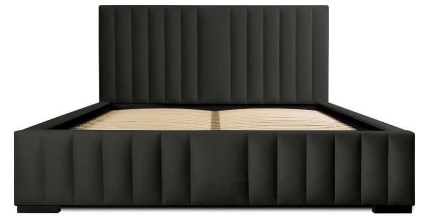 Lit coffre 160x200 coloris noir - Collection LAS
