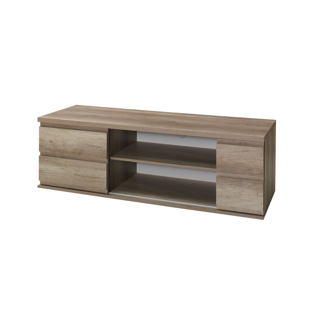 Meuble tv design ROMI couleur chêne. Idéal pour poser votre télévision et meubler votre salon.