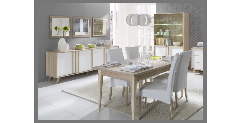 Table extensible MALMO 180-220 cm vue avec d'autres meubles de la collection
