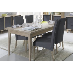 Table de salle à manger MALMO 160cm vue avec d'autres meubles de la collection
