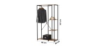 Porte manteau / dressing ouvert avec 2 étagères et penderie - 90x40x167cm