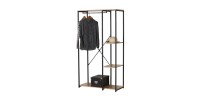 Porte manteau / dressing ouvert avec 2 étagères et penderie - 90x40x167cm