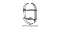 Etagère murale design ovale avec deux niveaux - 30x10x50cm