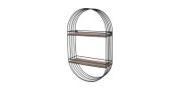 Etagère murale design ovale avec deux niveaux - 30x10x50cm