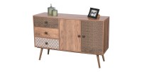 Buffet 2 portes et 3 tiroirs style ethnique dimensions 120x75x29cm
