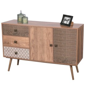 Buffet 2 portes et 3 tiroirs style ethnique dimensions 120x75x29cm