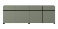 Buffet XL coloris vert sauge 225cm collection HAVANA. Bahut  design avec 4 portes et 4 tiroirs.