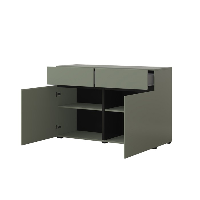 Buffet color salvia verde 120cm collezione HAVANA. Credenza design con 2 porte e 2 cassetti.