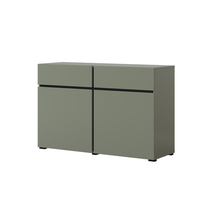 Buffet color salvia verde 120cm collezione HAVANA. Credenza design con 2 porte e 2 cassetti.